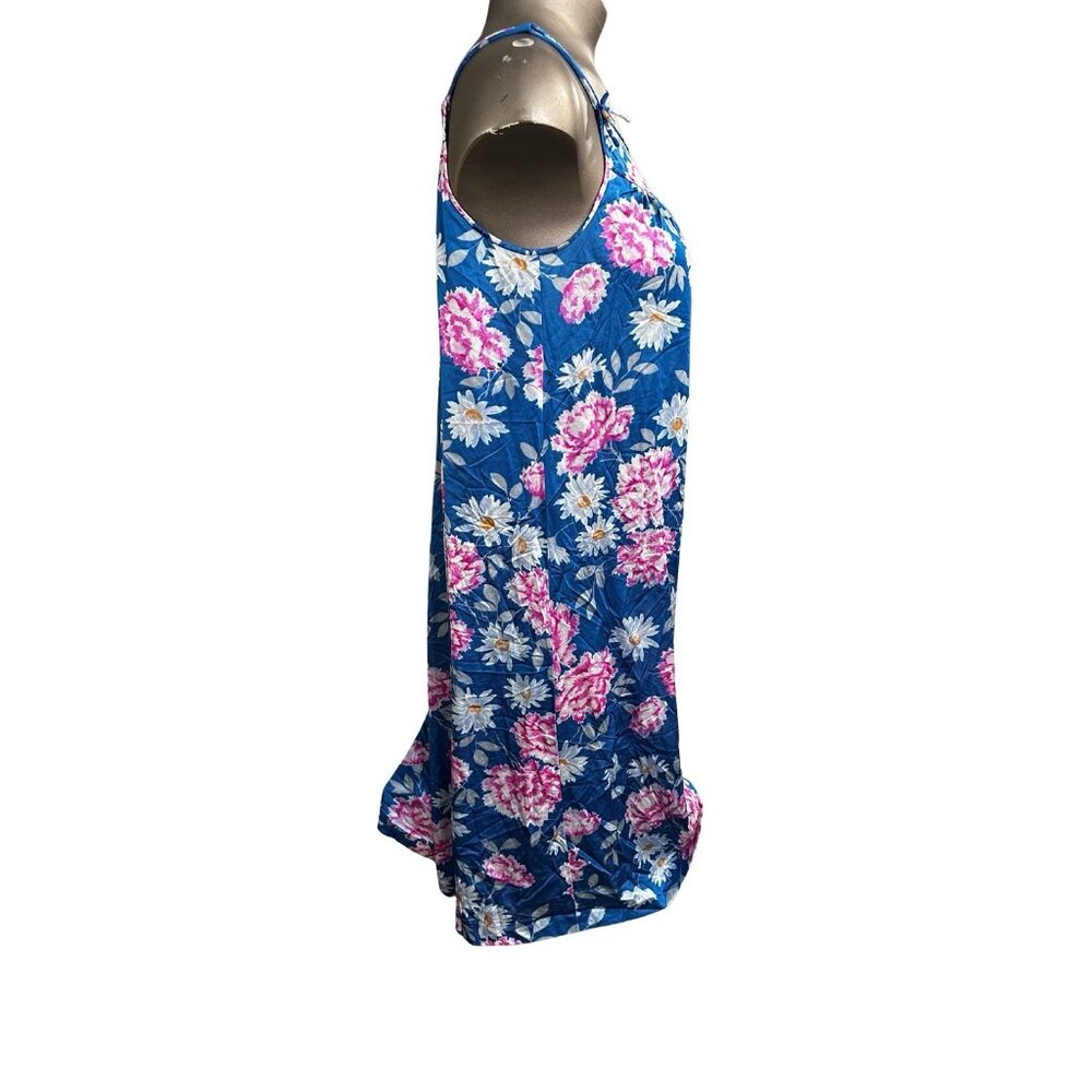 Vintage 1970s Babydoll Floral Nightie Top Dress- Large - Picture 3 of 4